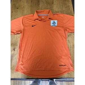 Nike Sphere Dry Nederland KNVB Orange Short Sleeve Casual Mens Polo Shirt Xl
